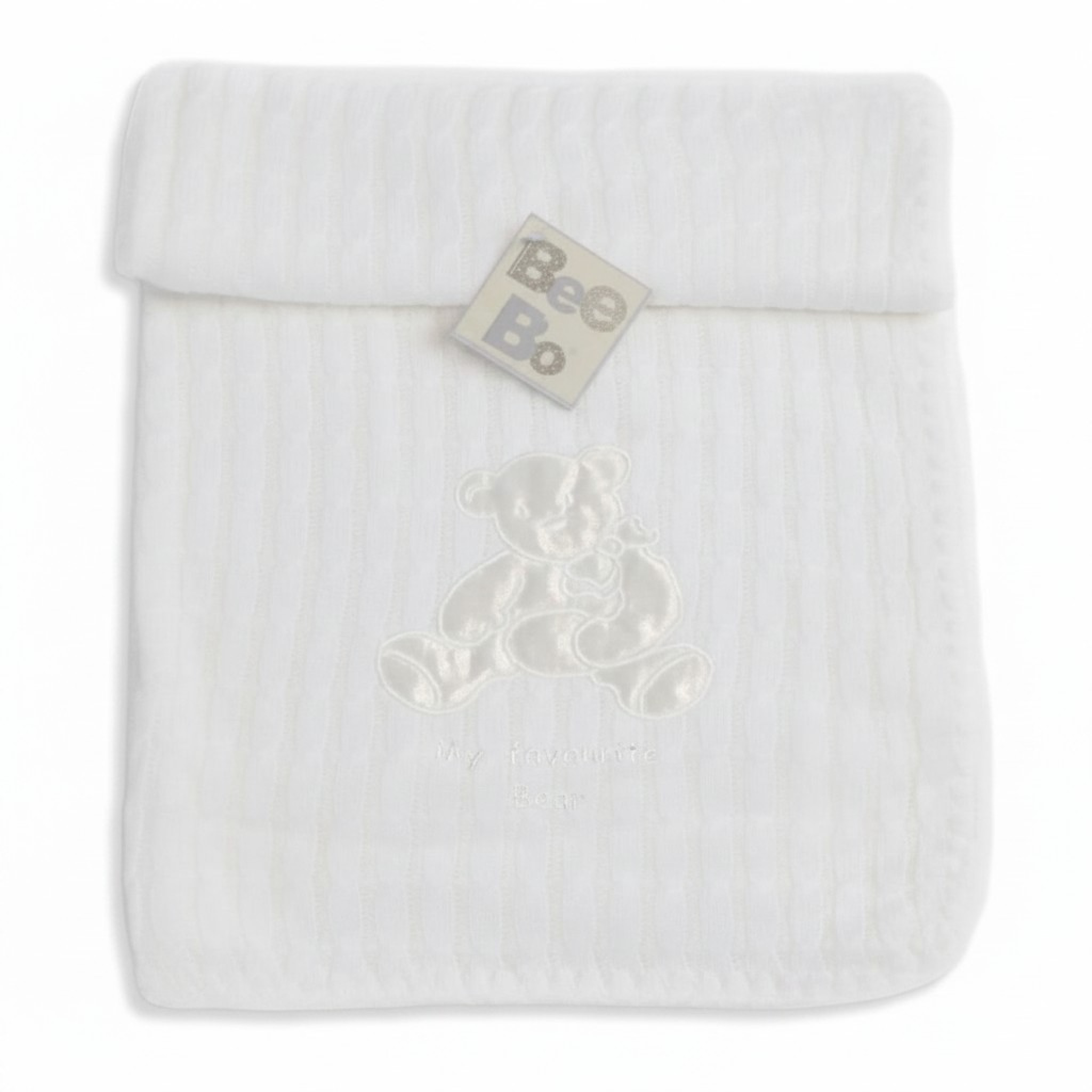 Bee Bo  5029711155514 BO5167-W Cable Knit "Favourite Bear" Shawl