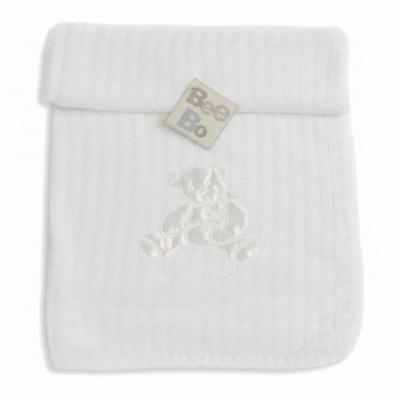 BO5167-W  Cable Knit "Favourite Bear" Shawl 