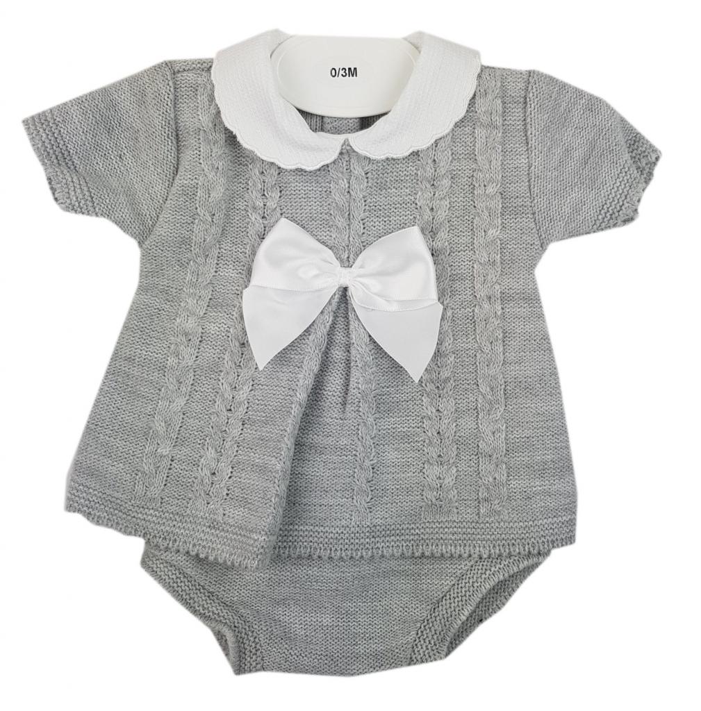 Bee Bo MC771  BOMC771-G Grey Fancy Knit set(0-9 months)