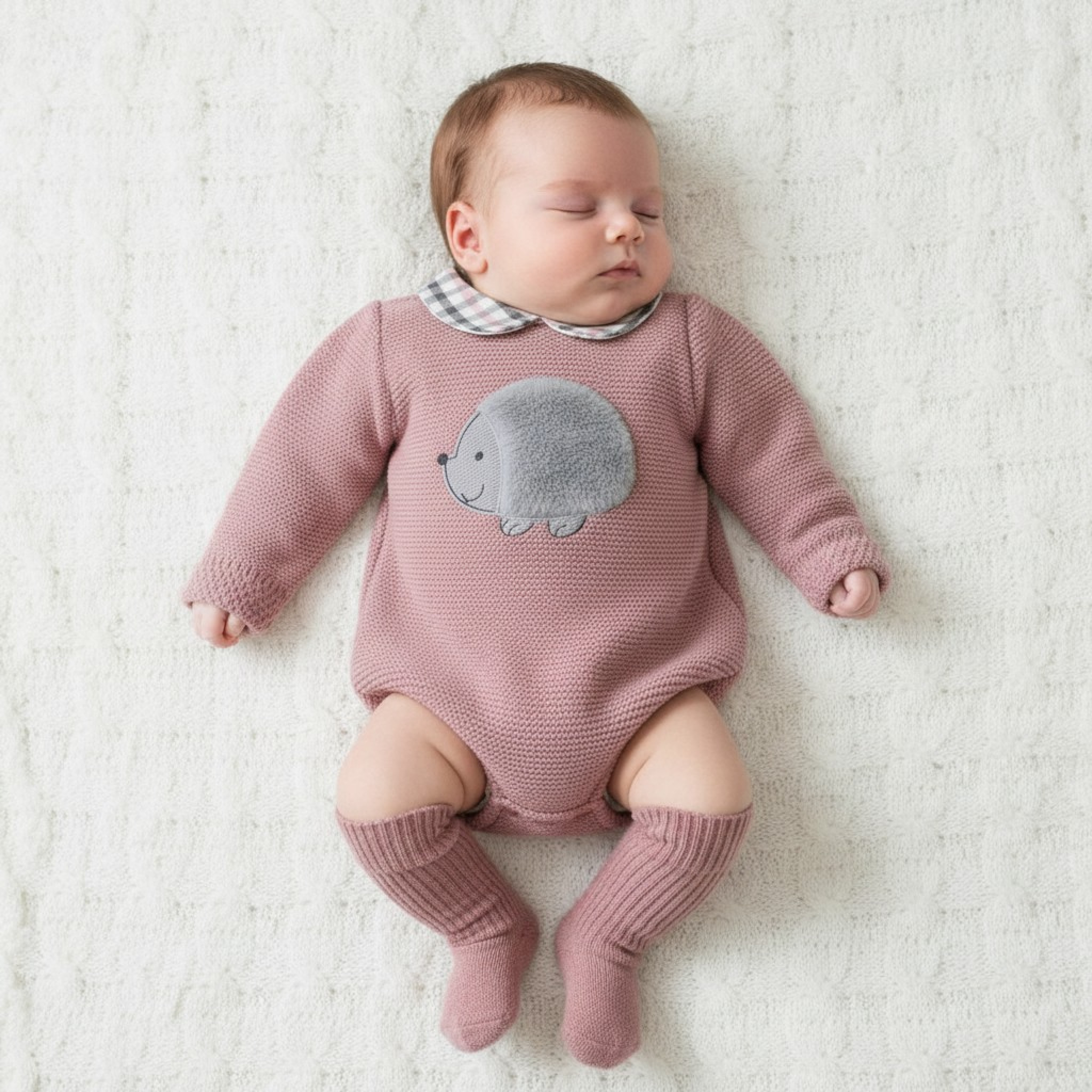 Bee Bo MC8020 All sizes = 5029711150489 BO8020-DP Hedgehog Romper (0-9 months)