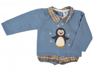 Bee Bo MC8063 All sizes = 5029711150557 BO8063B Brushed Tartan Jam Pant "Penguin" Set (0-9 months)