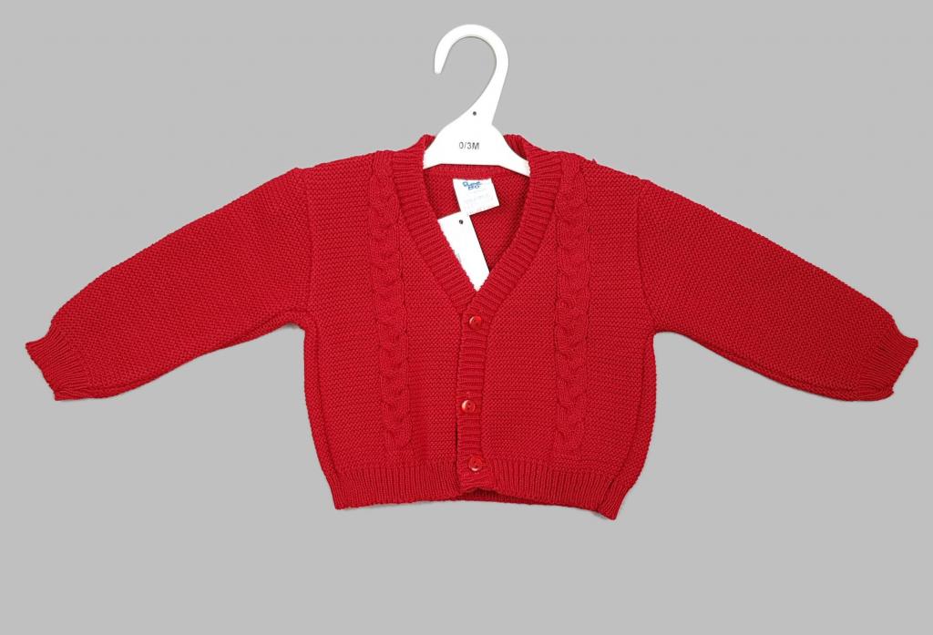 Bee Bo MC839 5029711146178 BO839-R Red Cable Knit Cardigan (0-9 months)