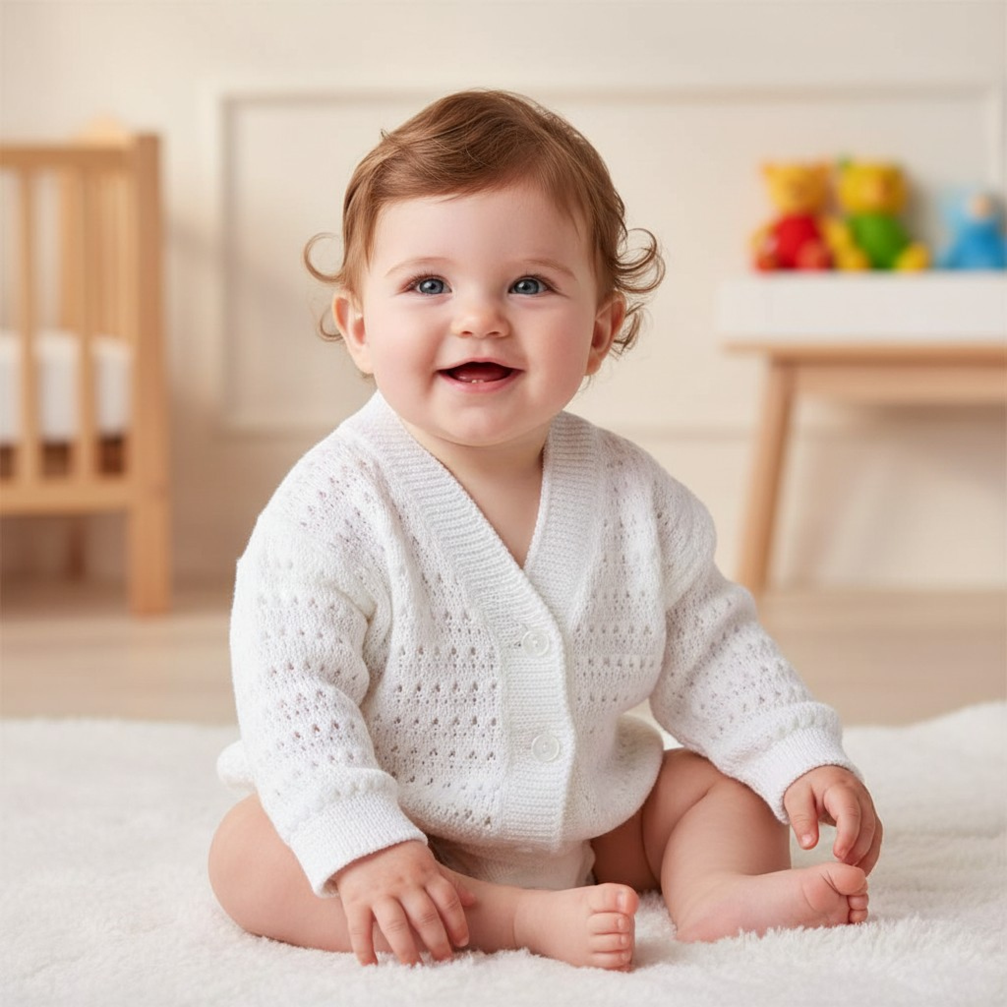 Bee Bo  5029711127061 BOC2-W Cardigan White (0-12 months)