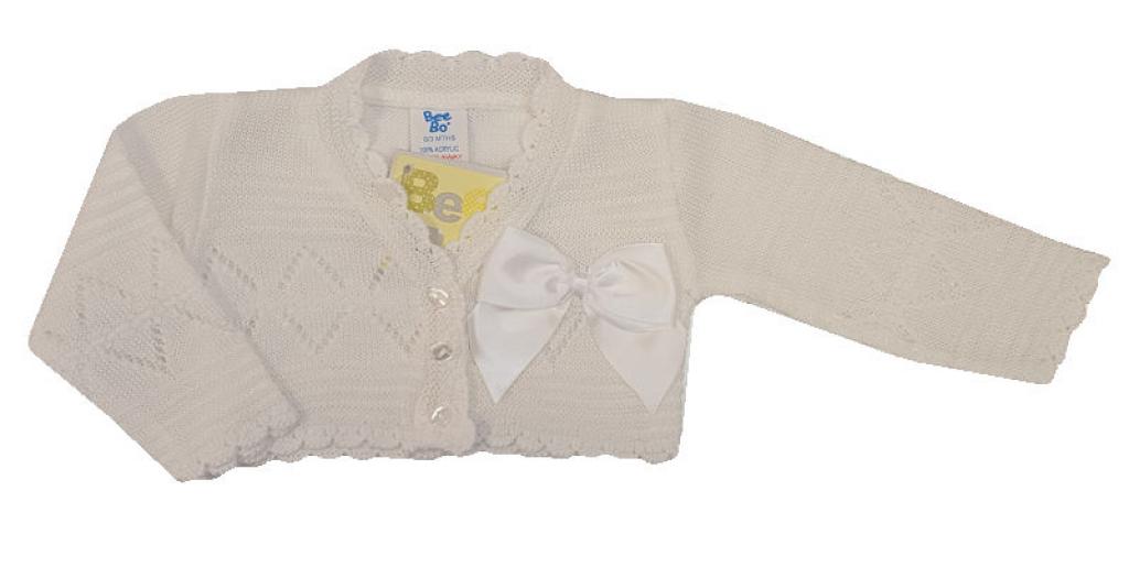 Bee Bo  5029711155699 BOMC427BW White Bow Bolero (9-24 months)
