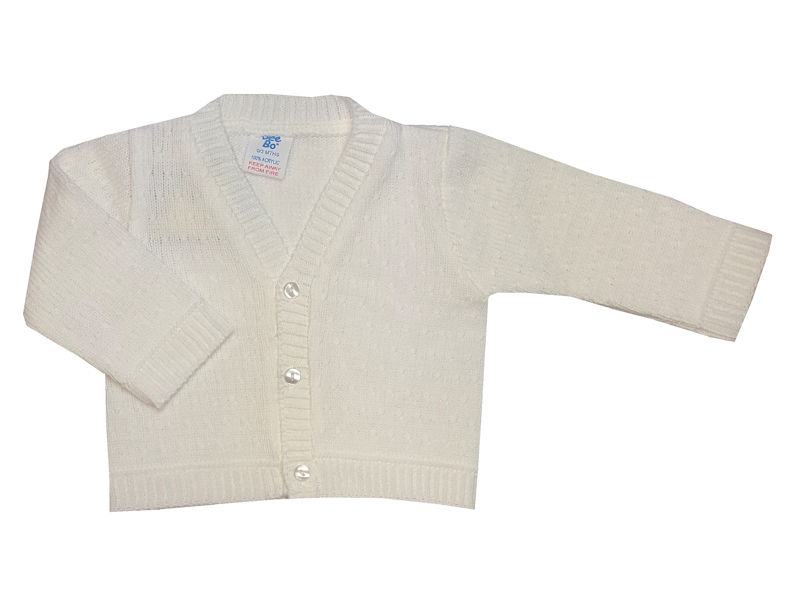 Bee Bo MC430B 5029711155736 BOMC430BW White Cable Knit Cardigan (9-24 months)