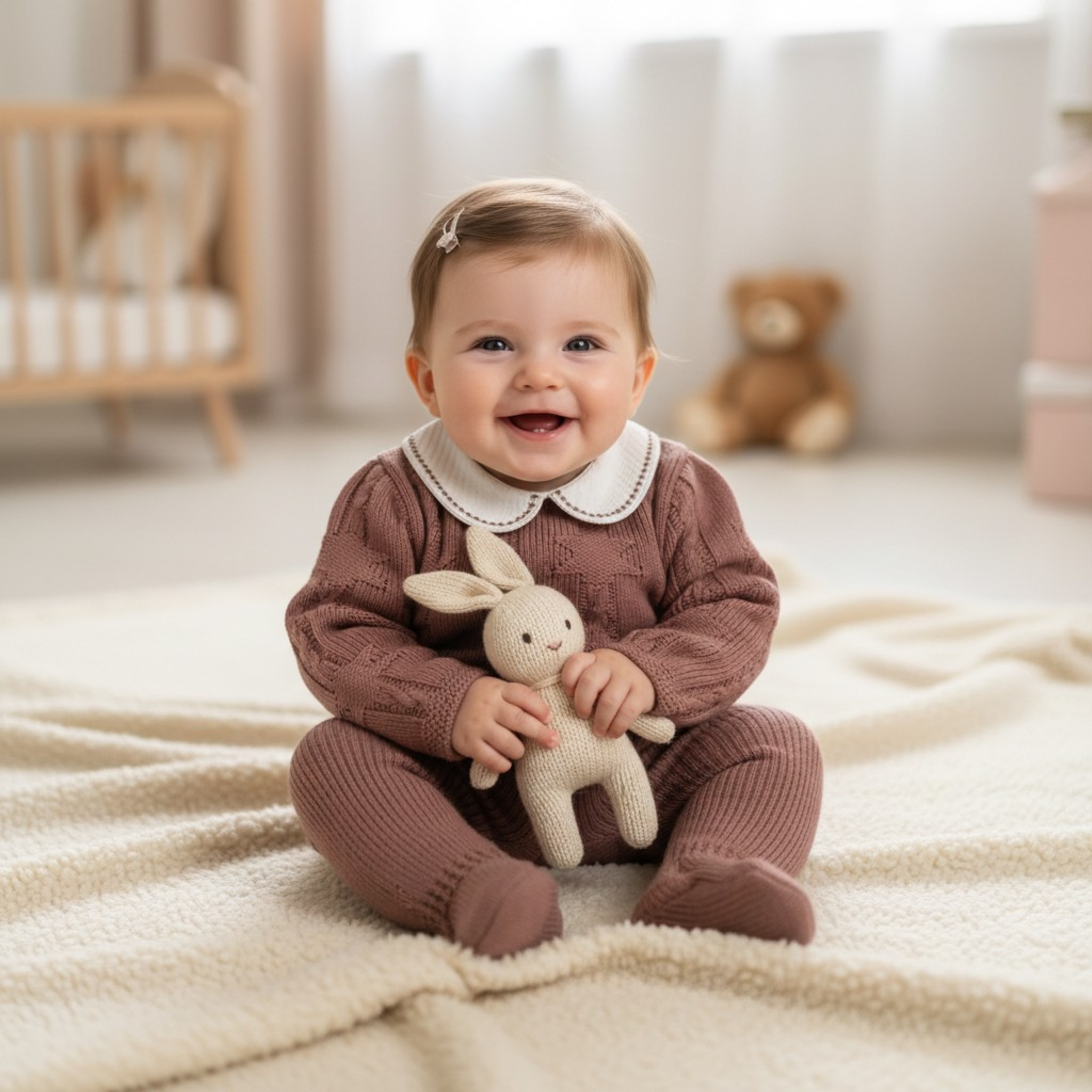 Bee Bo MC7002 5029711151493 BOMC7002DP Dusky Pink Star Knit Set ( 0-9 months)