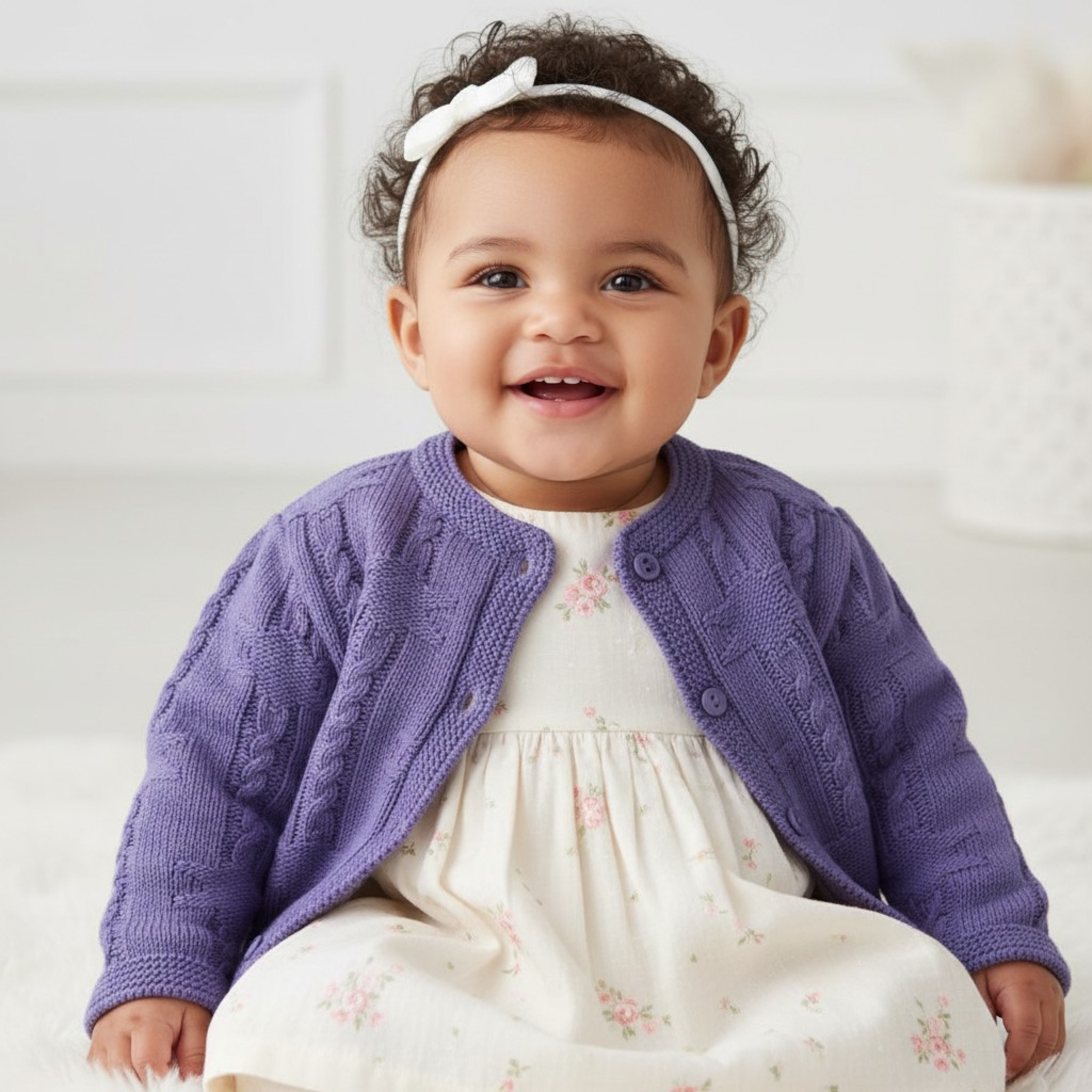 Bee Bo MC7004 50297111515109 BOMC7004-P Purple Star Knit Cardigan ( 0-9 months)