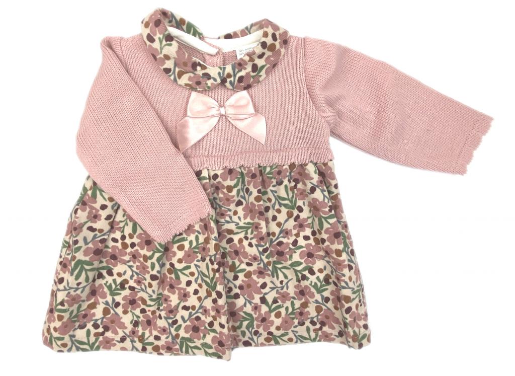 Bee Bo MC7005 5029711151516 BOMC7005 Floral Knit and corduroy Dress( 0-9 months)