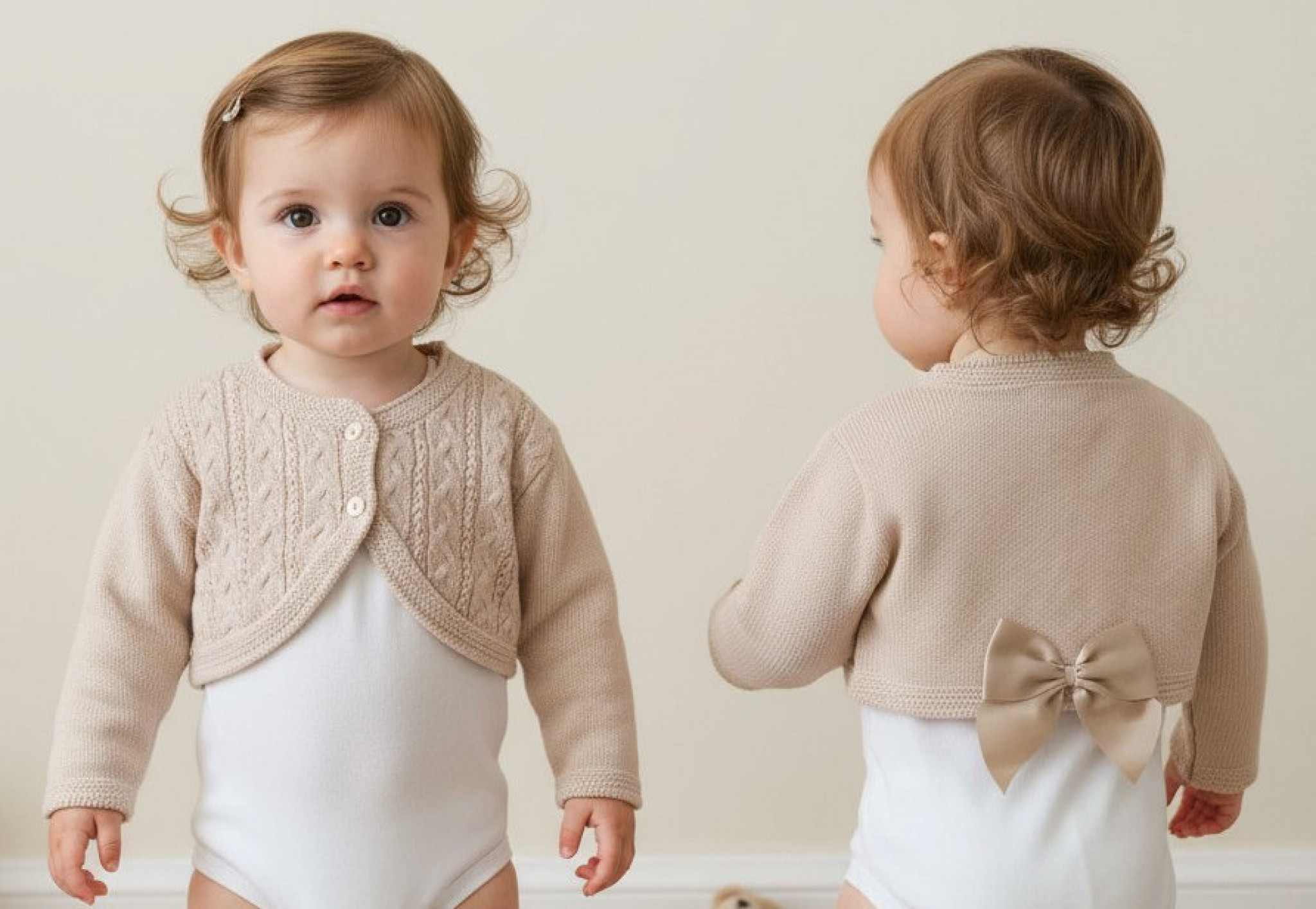 Bee Bo MC7026-DP 5029711151660 BOMC7016A-Bi Biscuit Bow Bolero (0-9 months)