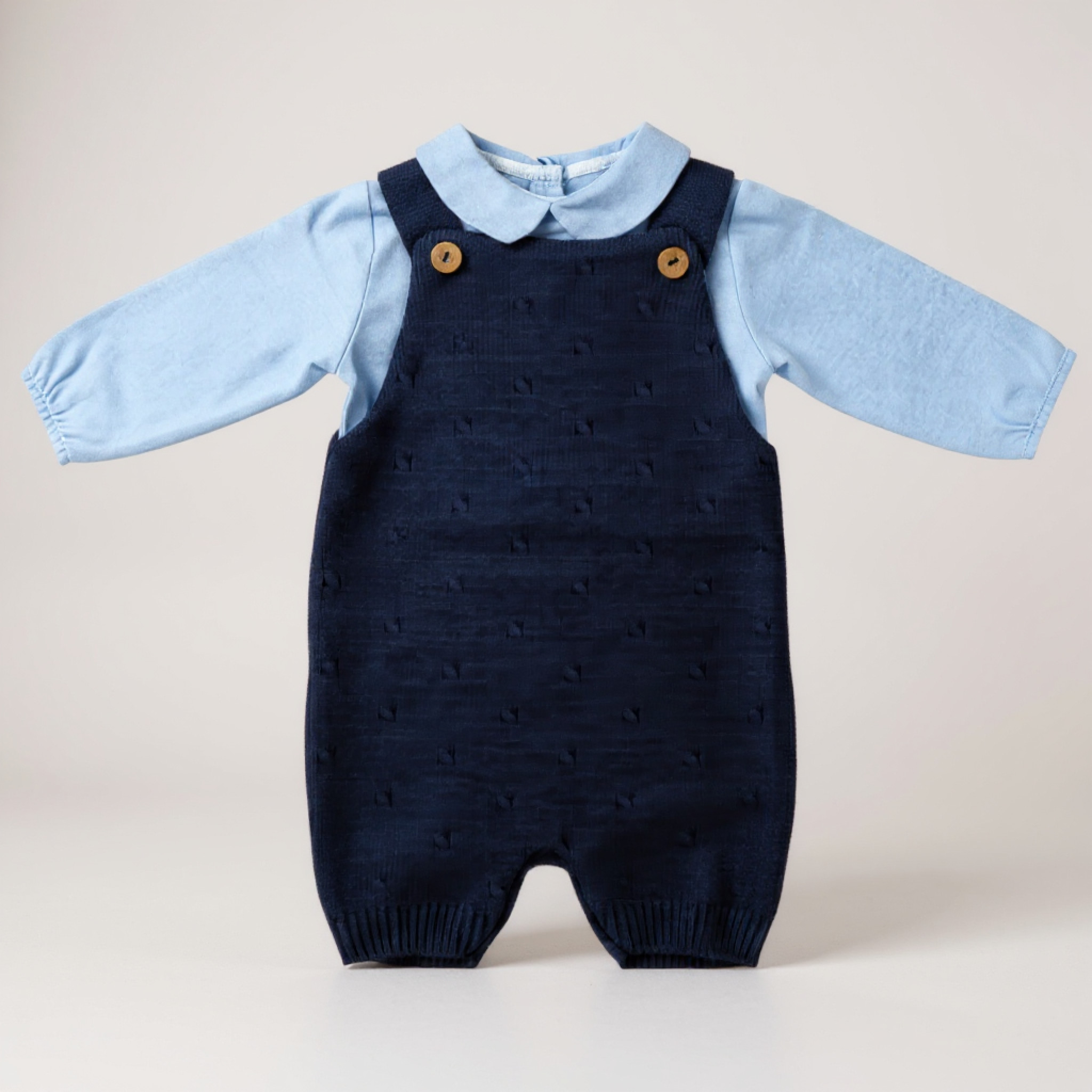 Bee Bo MC7022 5029711151653 BOMC7022-N Knitted Dungaree Set (0-9 months)