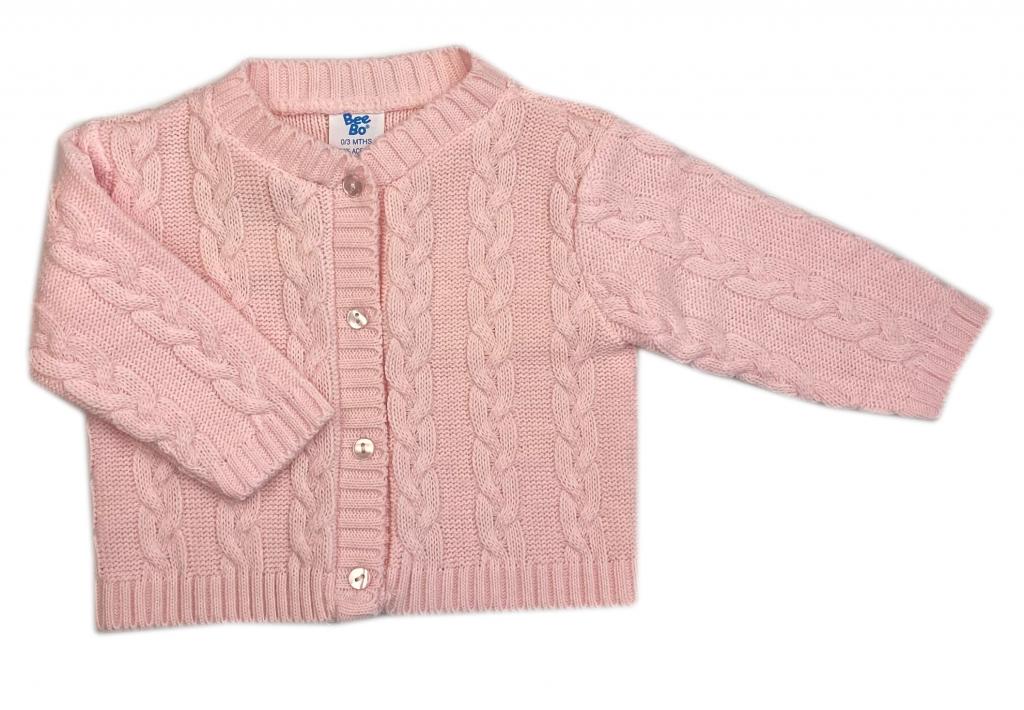 Bee Bo MC7030 5029711151677 BOMC7030-P Pink Cable knit cardigan ( 0-9 months)