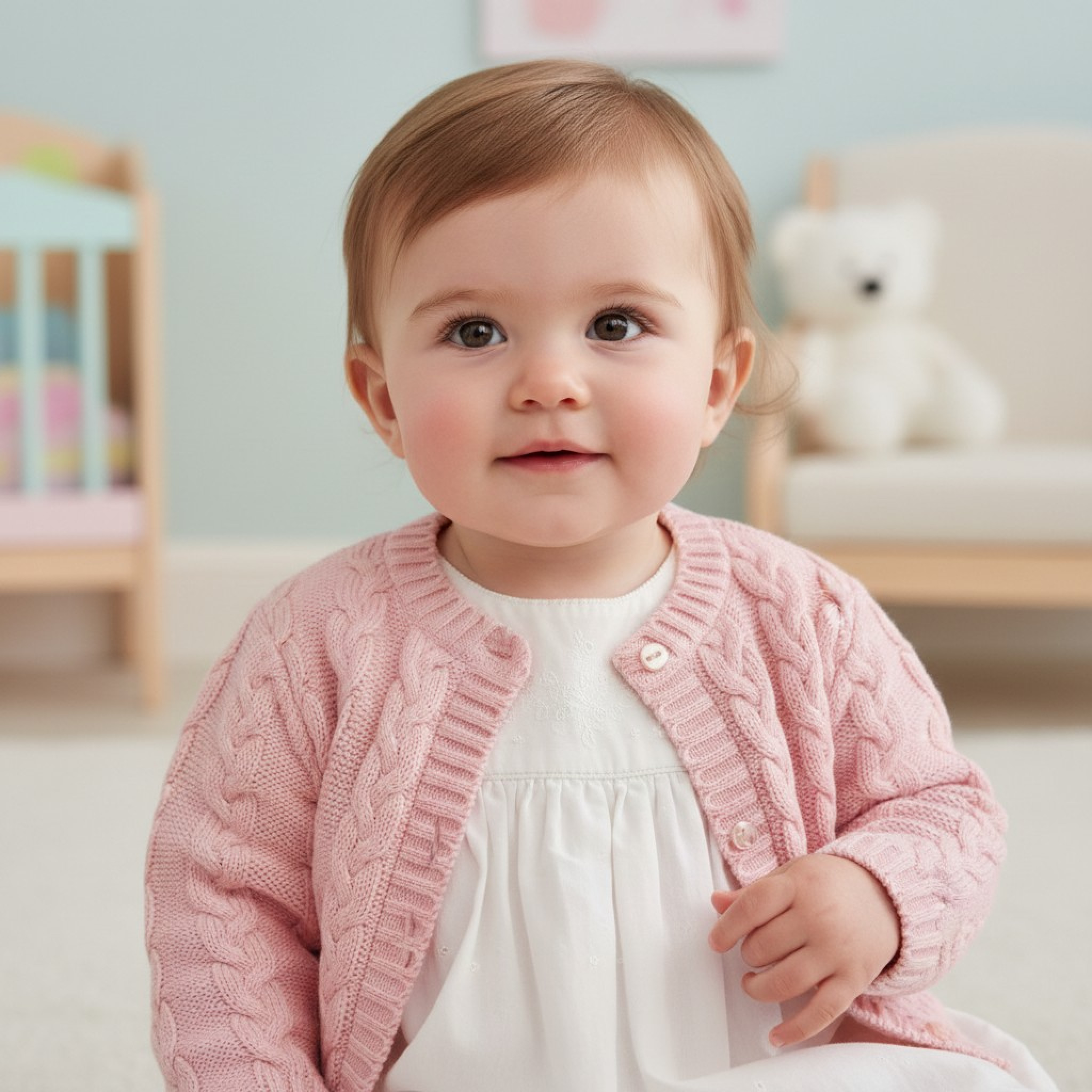 Bee Bo MC7030 5029711151677 BOMC7030P Pink Cable knit cardigan ( 0-9 months)