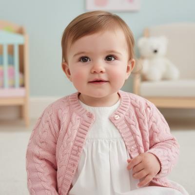 BOMC7030P Pink Cable knit cardigan ( 0-9 months)