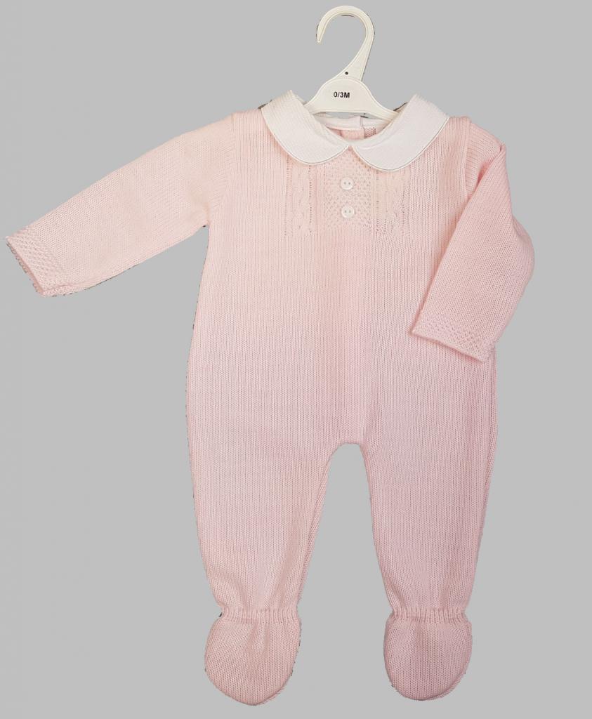 Bee Bo  5029711145798 BOMC805-P Pink Cable Knitted All In One (0-9m)