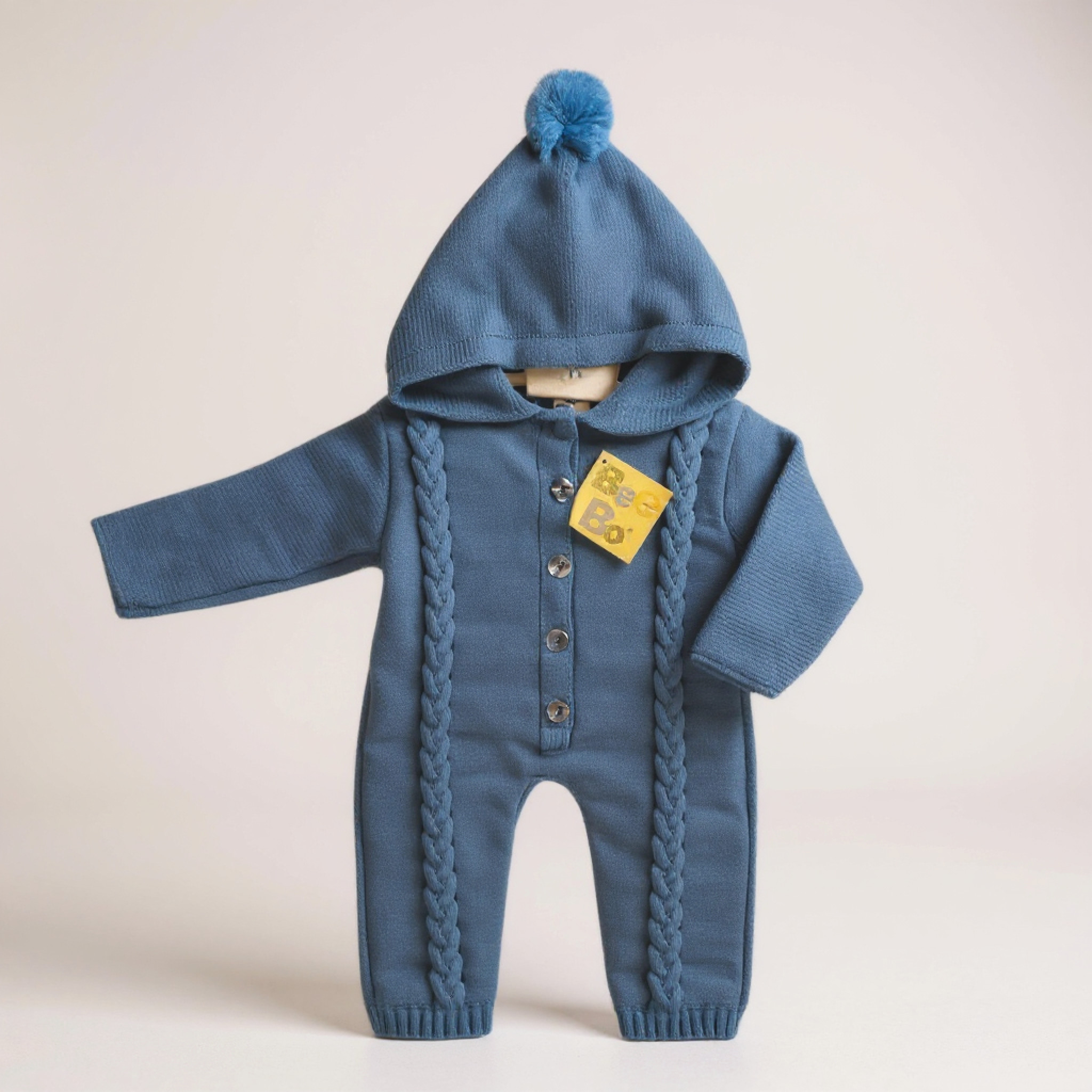 Bee Bo China * BOPT1151DB Petrol Blue Knitted Pram Suit (0-9 months)