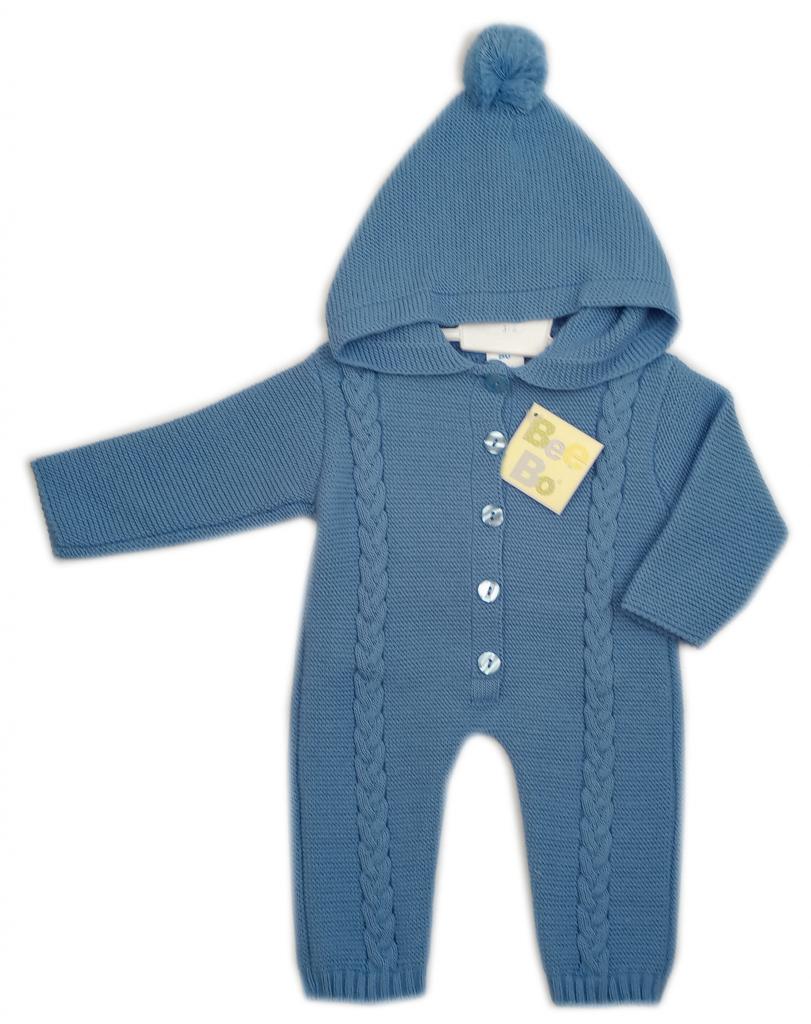Bee Bo China * BOPT1151_DB Petrol Blue Knitted Pram Suit (0-9 months)