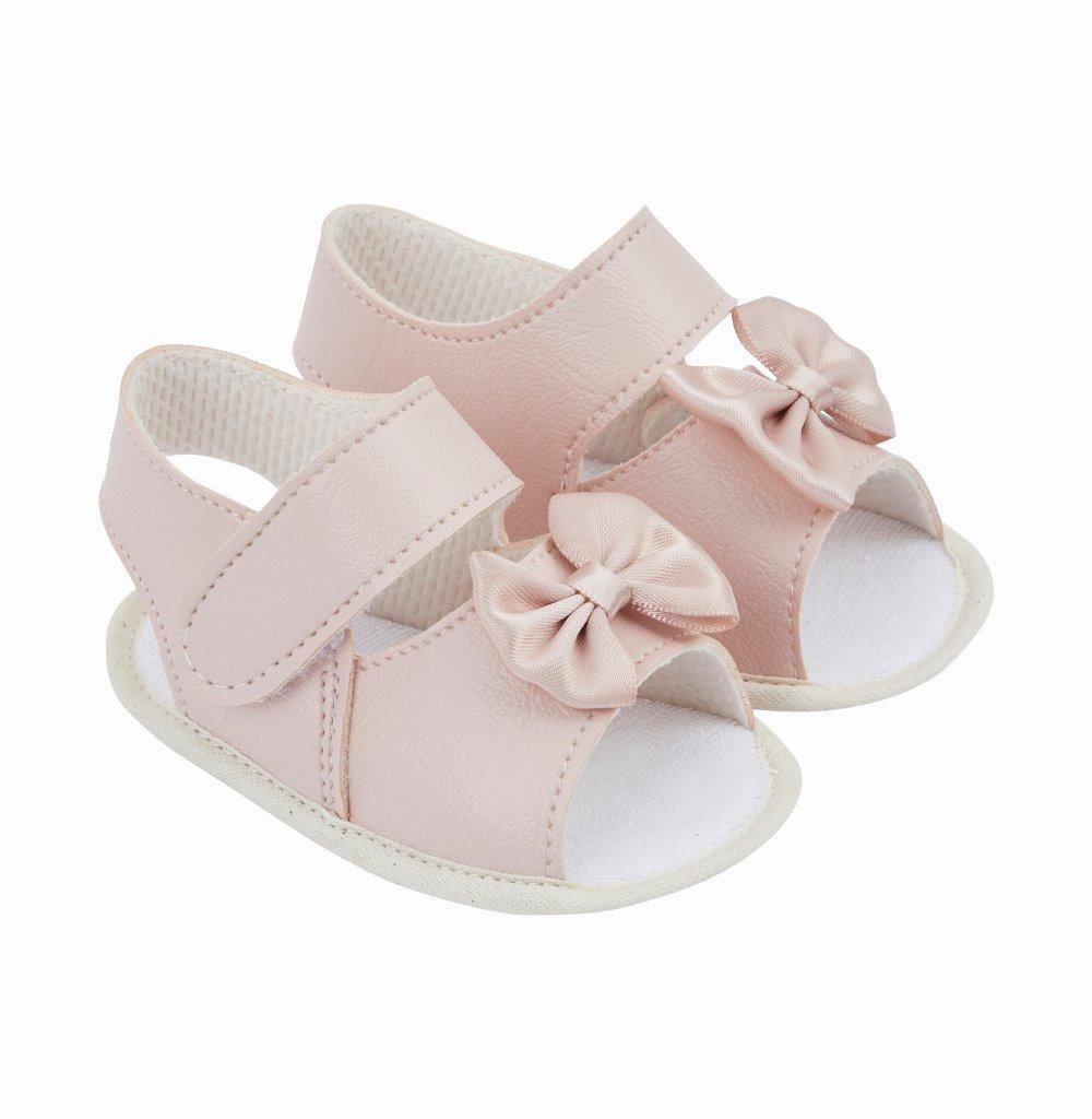 Bay Pod/Early Days S053 * BP053DP Dusky Pink "Bow" Soft Sole Sandal (0-2)