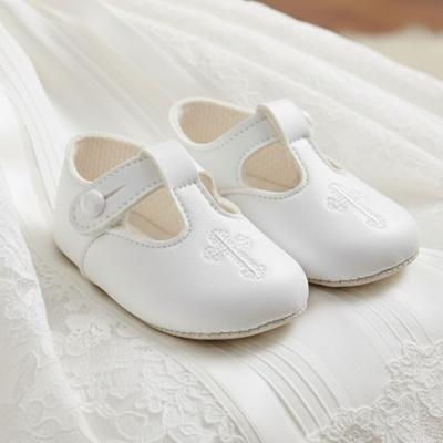 BP044WM  Christening  White Matt Shoe With Cross  (0-1 LAST FEW)