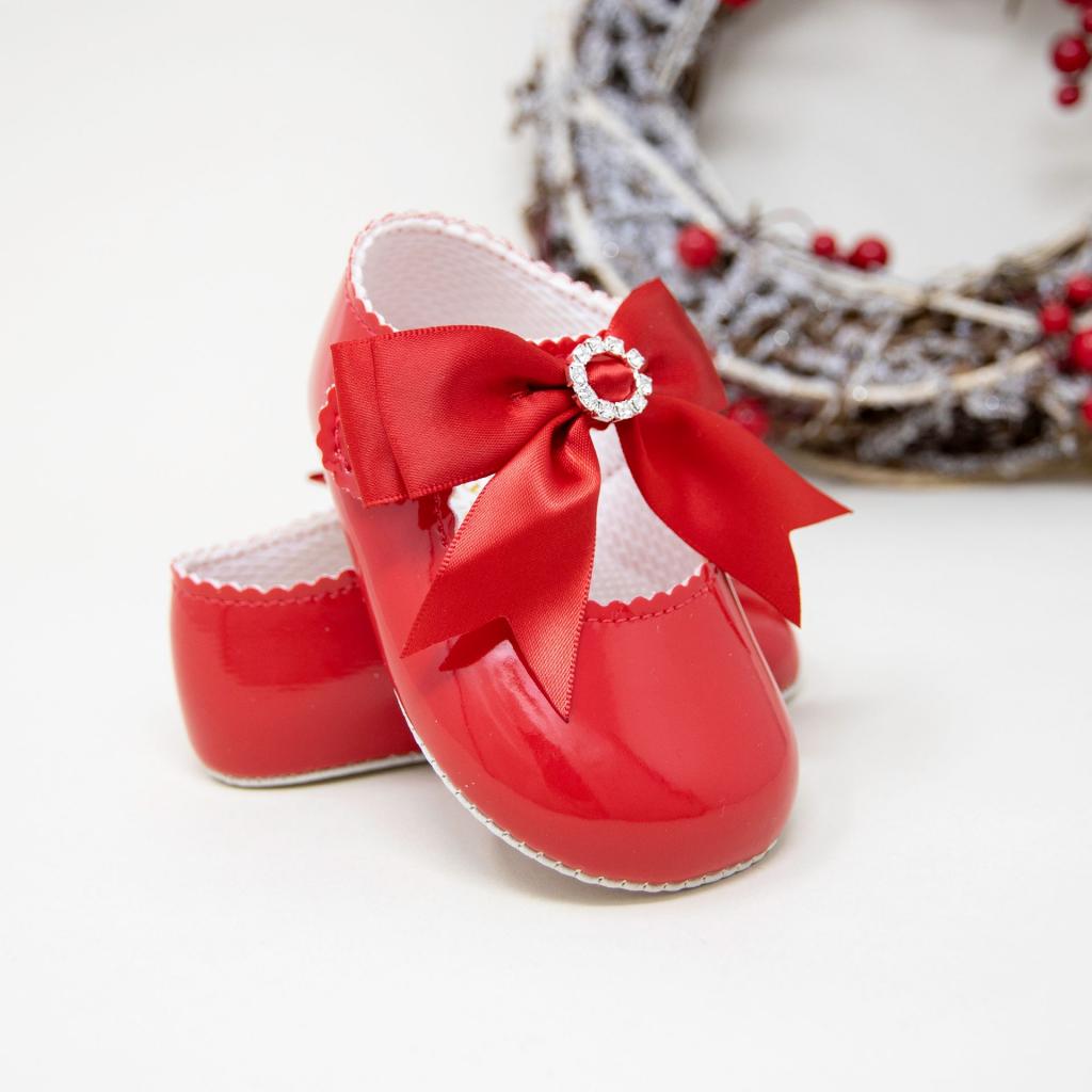 Bay Pod/Early Days  * BP060R Red Bow & Diamonte Shoe (0-3)
