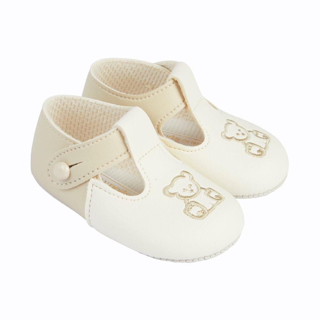 Bay Pod/Early Days  * BP117BCB Biscuit and Cream Pre-Walker "Teddy" Shoe (0-3)
