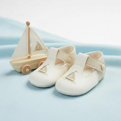 BP119-BCB Biscuit and Cream Pre-Walker "Boat" Shoe (0-3)