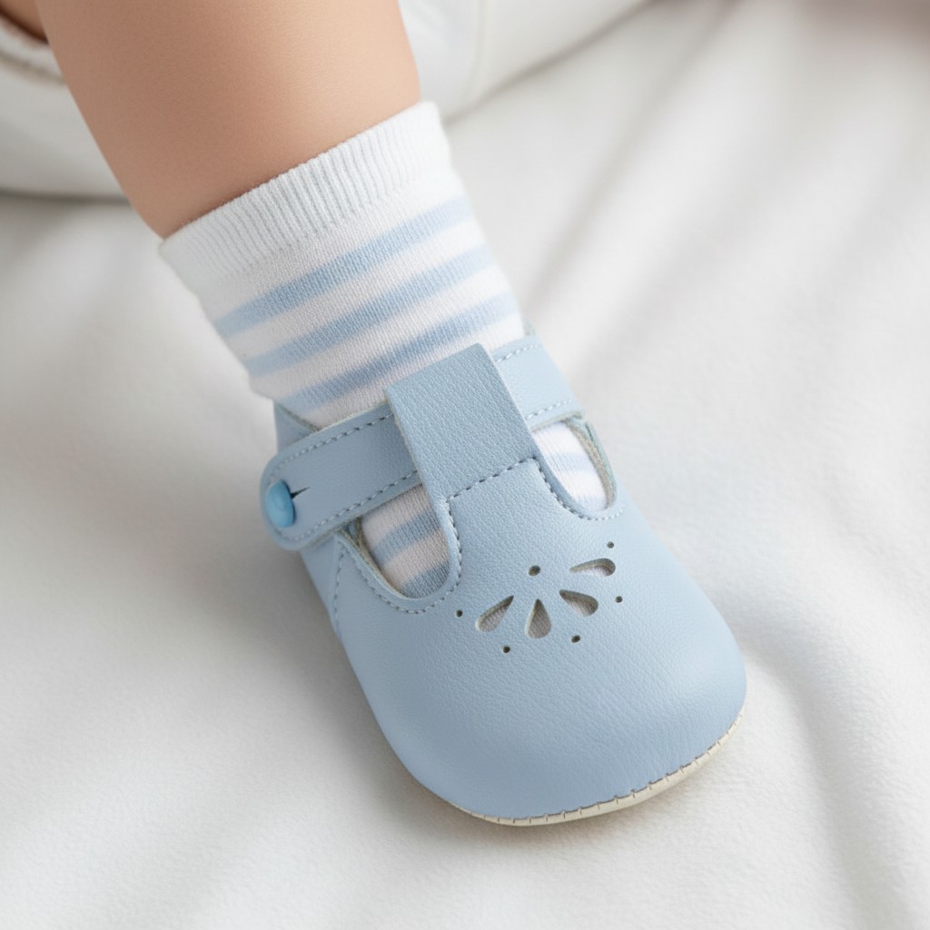 Bay Pod/Early Days  * BP617S  Sky Blue Matte Pre-Walker Shoe (0-3)