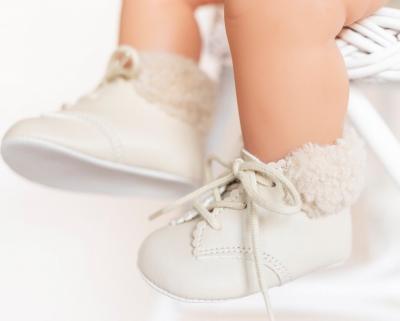 BP627Bis  Biscuit Pre-Walker Boots with Fur Collar  (0-3)
