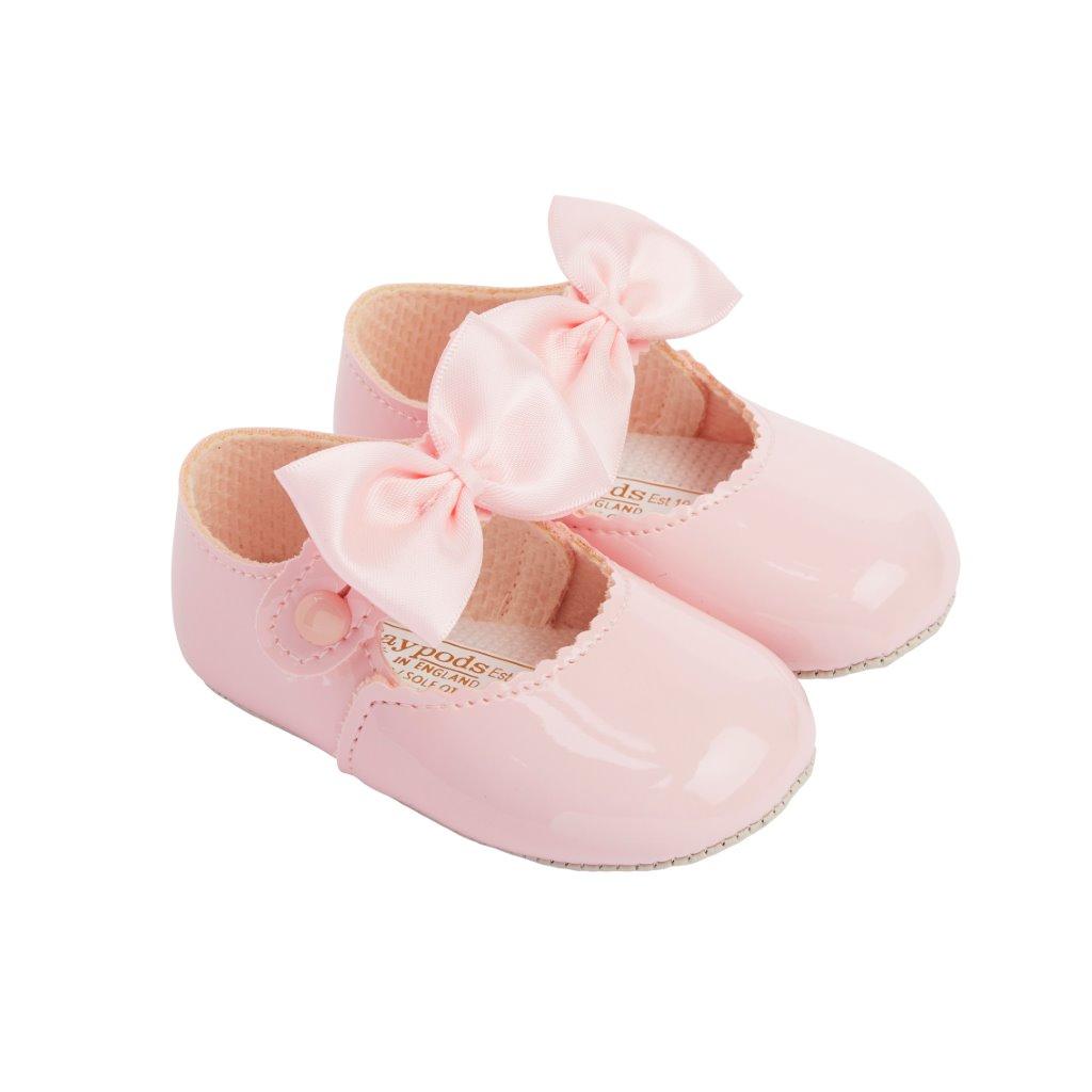 Bay Pod/Early Days B750 * BP750PP Pink Patent "Bow" Soft Sole Shoe (0-3)