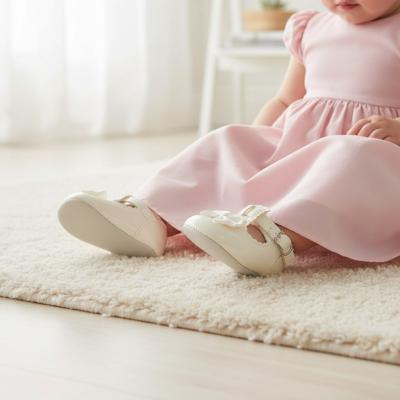 BP861-I  Ivory Patent Buckle Pre-Walker Shoe  (LAST FEW 3)