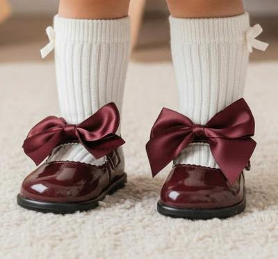 BPH045-BU Burgundy Patent "Bow" First Walker Shoe (2-6)