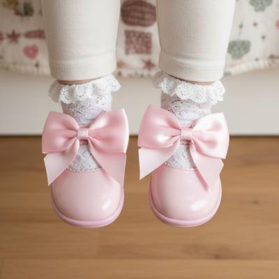 BPH045-P  Pink Patent "Bow" First Walker Shoe  (2,6)
