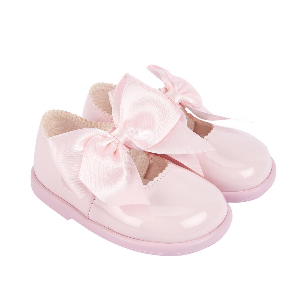Bay Pod/Early Days  * BPH045P Pink Patent "Bow" First Walker Shoe (2-6)