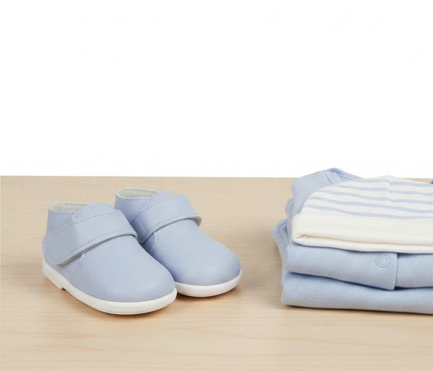 Bay Pod/Early Days  * BPH046-S Sky First Walker Velcro Strap Shoes (2-4)