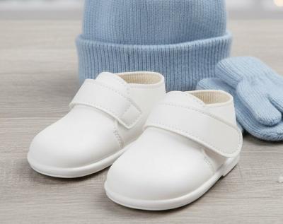 BPH046-W  White First Walker Velcro Strap Shoes  (2-4)
