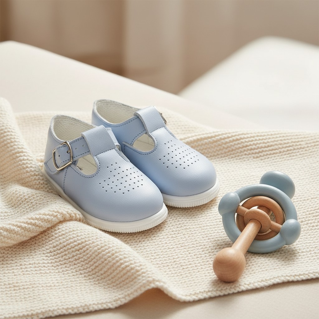 Bay Pod/Early Days  * BPH501-S Sky Blue Matt First Walker Shoes (last few 5-6)