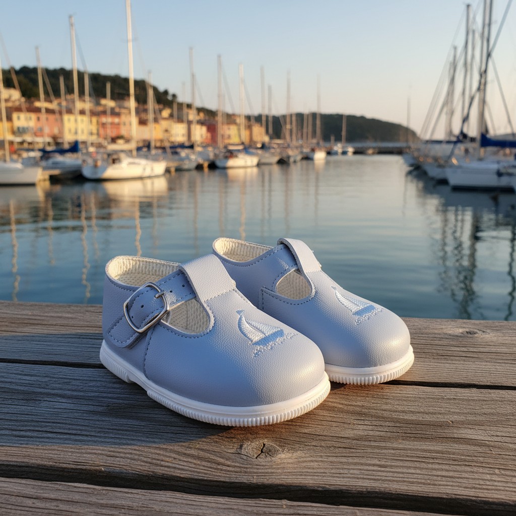 Bay Pod/Early Days  * BPH512-SS "Yacht" Sky /Sky First Walker Shoes (SIZE 3 ONLY)