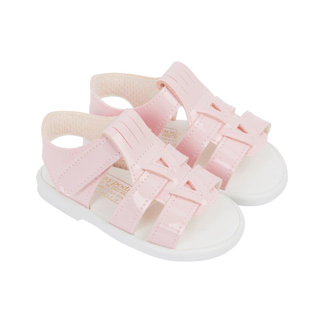 Bay Pod/Early Days S060 * BPS060PP Pink Patent Hard Sole Sandal (2-4)