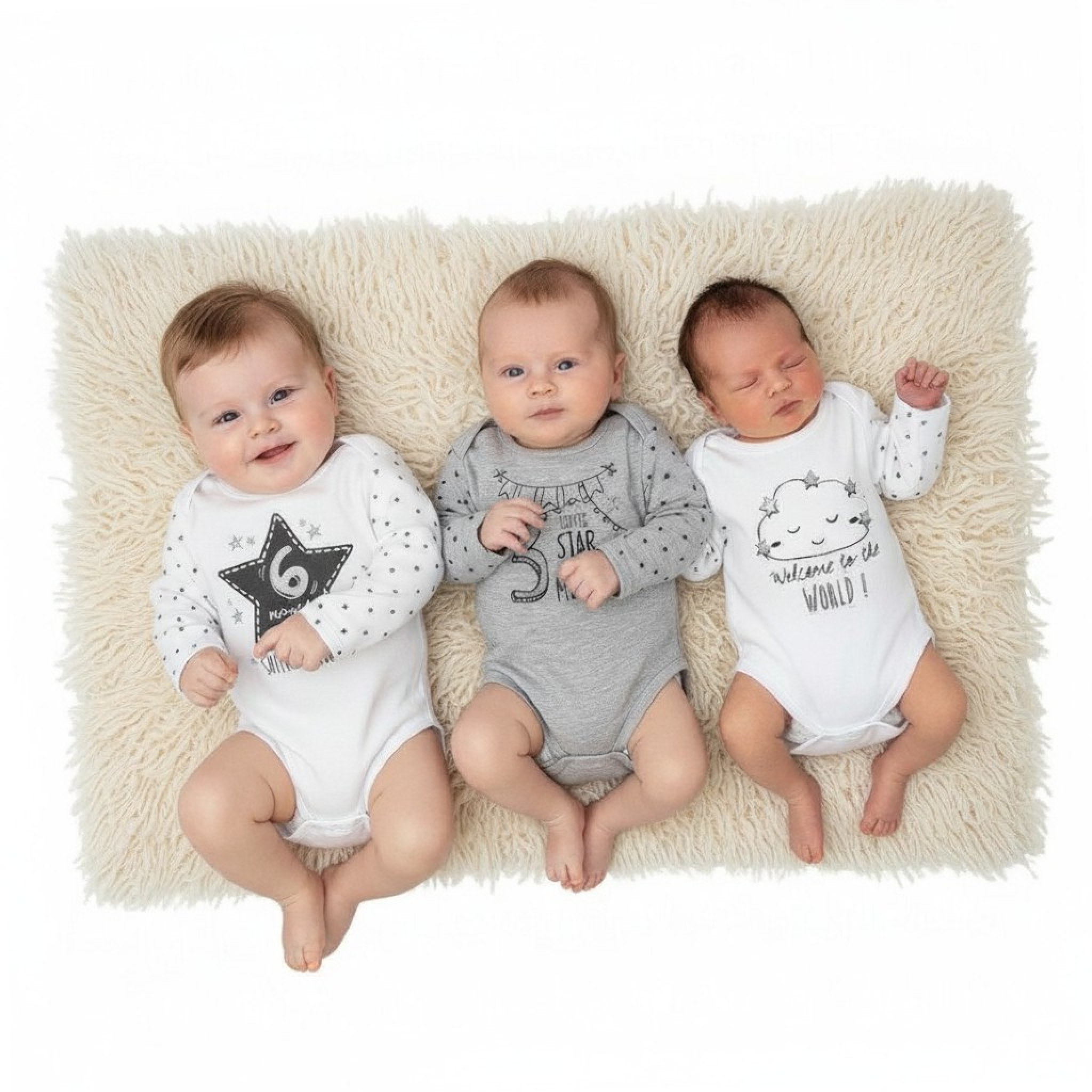 Baby Town 17C236/3 55055442183342 BT17C236G Milestone bodysuits ( Newborn - 6 months)