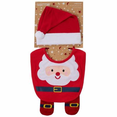 BT17C265S  Christmas Hat Bib and Socks Gift Set  (0-6 months)
