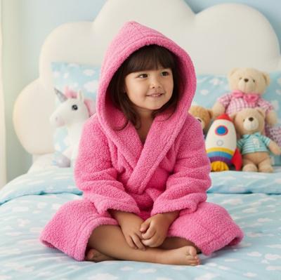 BT18C1031F  Borg Oversized Hooded Robe  (3-6 years)
