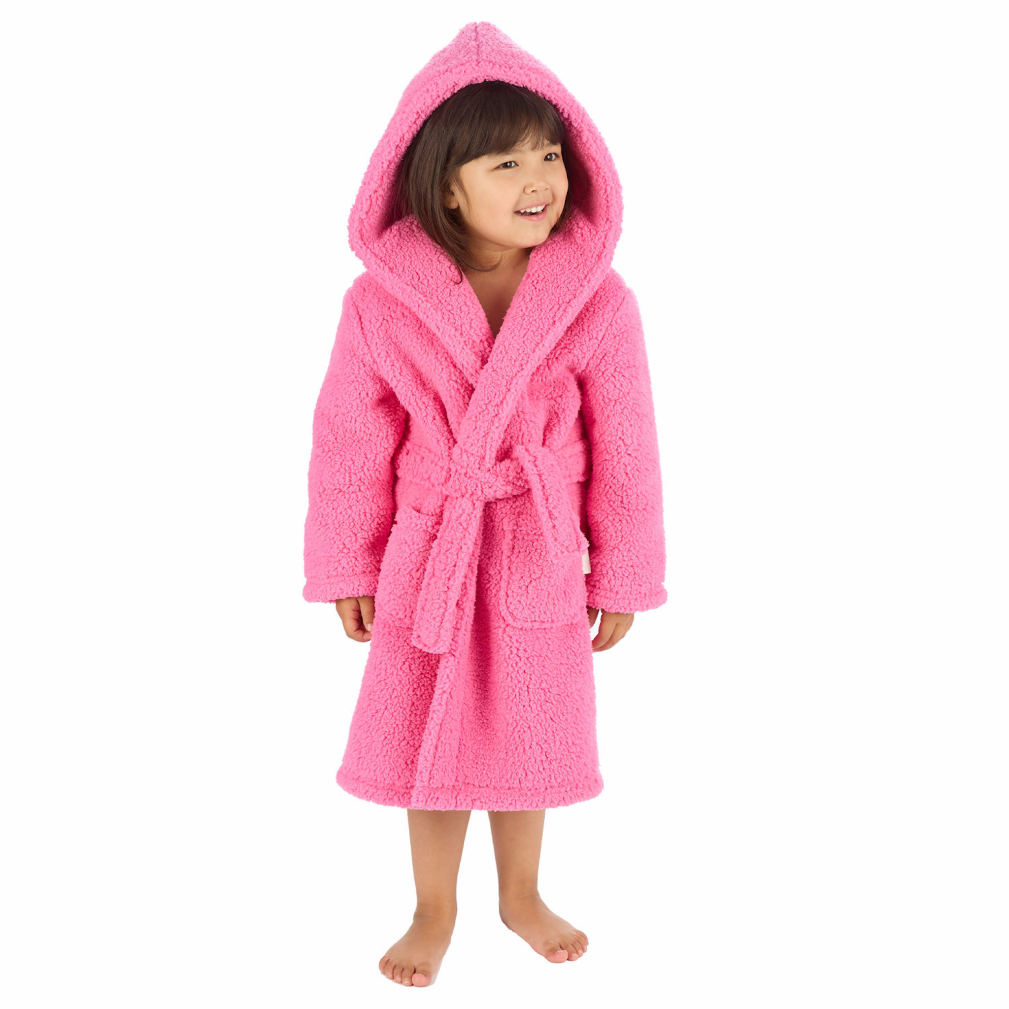 Baby Town 18C1031  BT18C1031 Borg oversized hooded Robe (3-6 years)