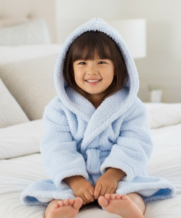 Baby Town 18C1032  BT18C1032S Blue Borg Dressing Gown(3-6 years)