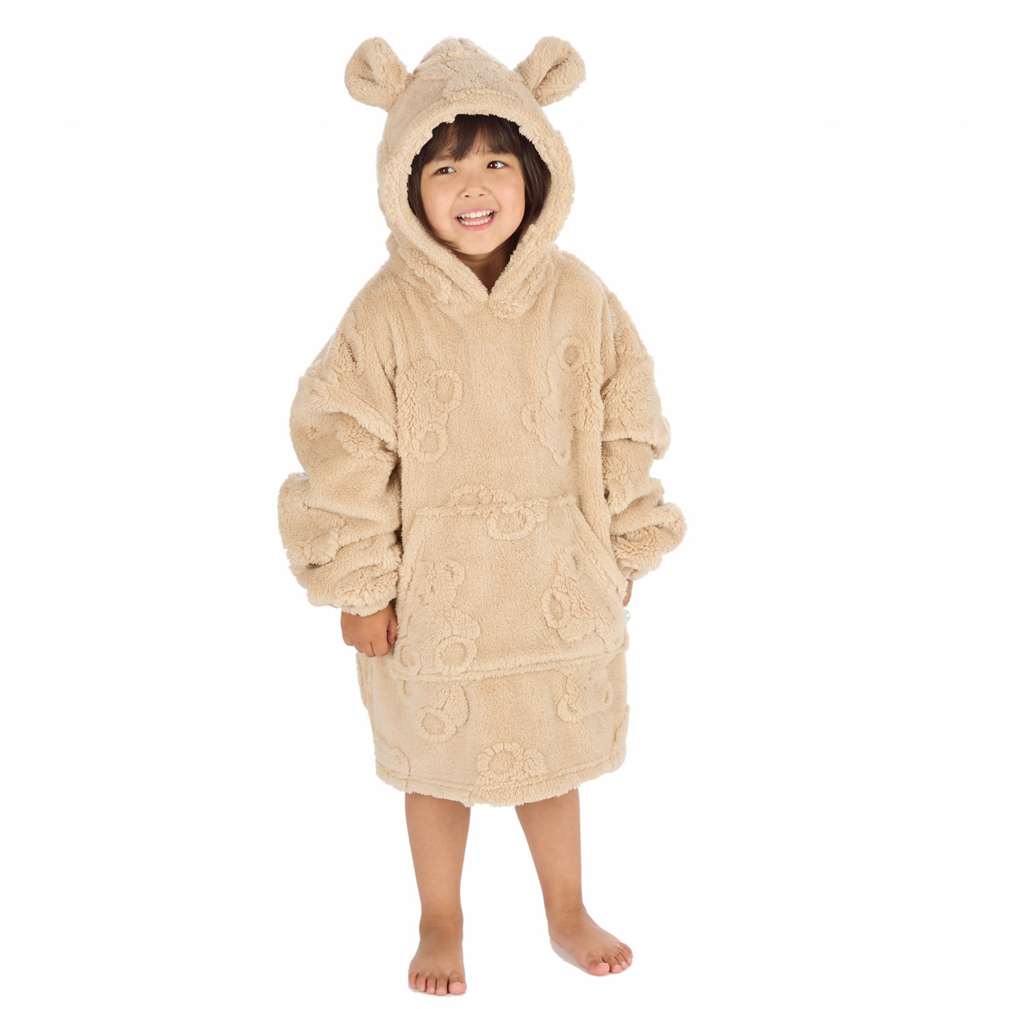 Baby Town 18C1043  BT18C1043 Borg oversized hooded Robe (3-6 years)