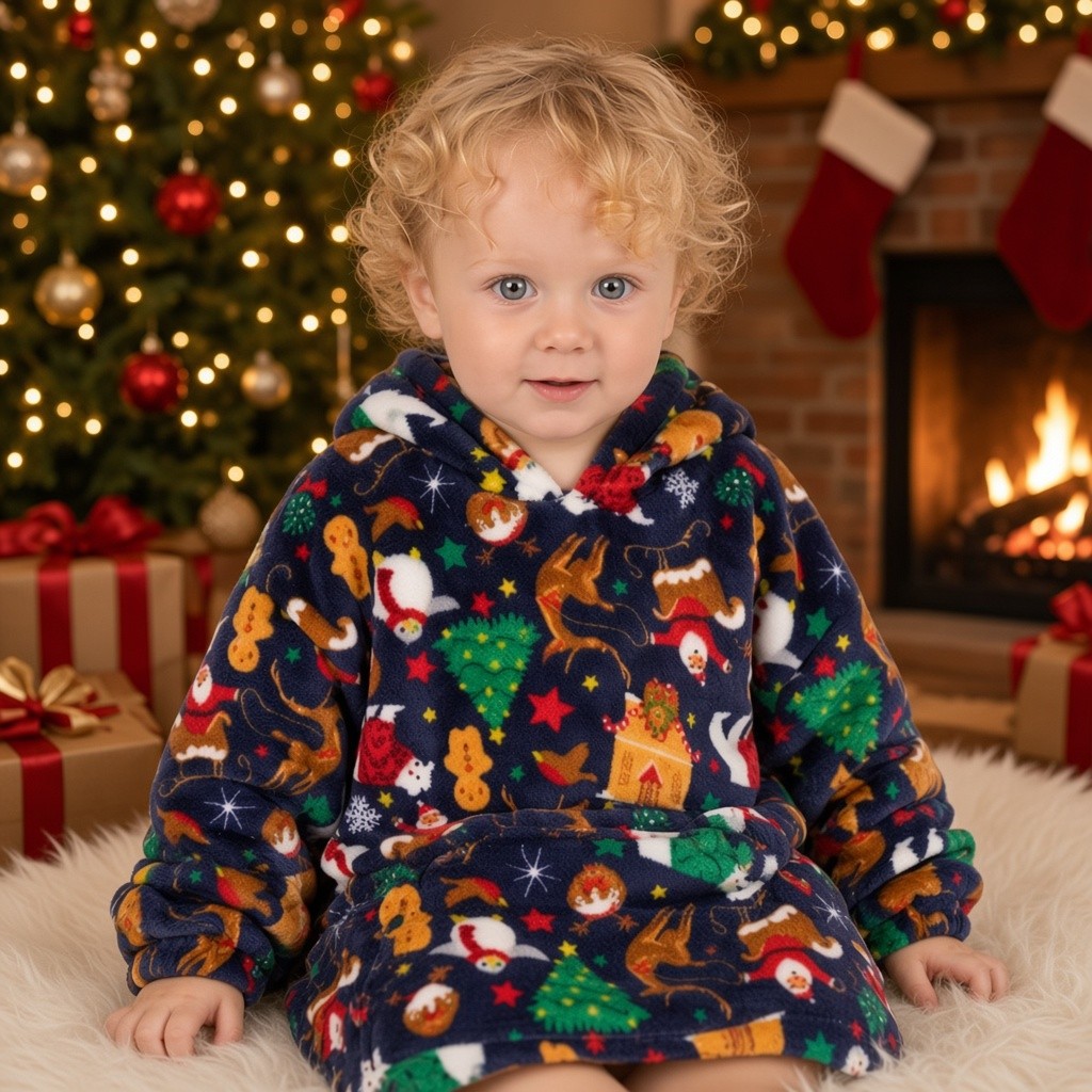 Baby Town   BT18C1139 Christmas Hoodie/Dress (18m -3 year)