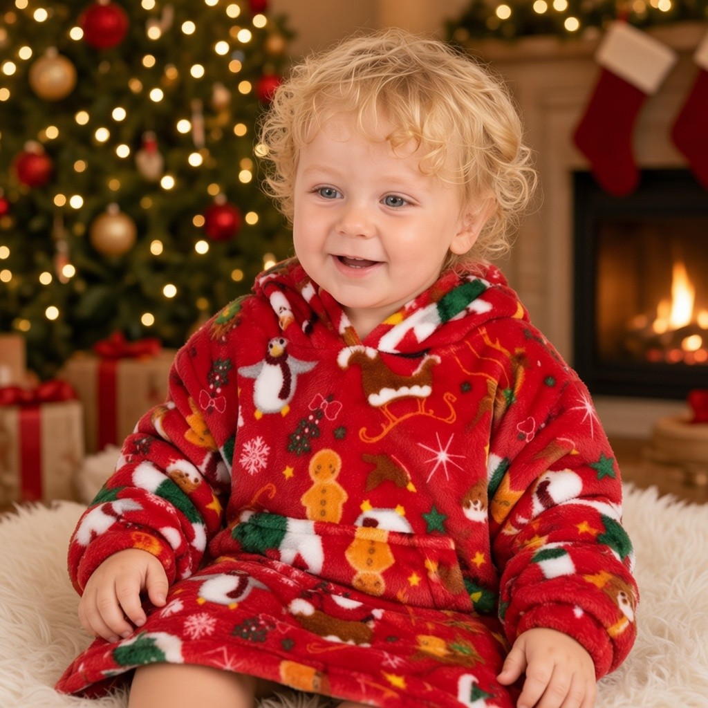 Baby Town   BT18C1140 Christmas Hoodie/Dress (18m -3 year)