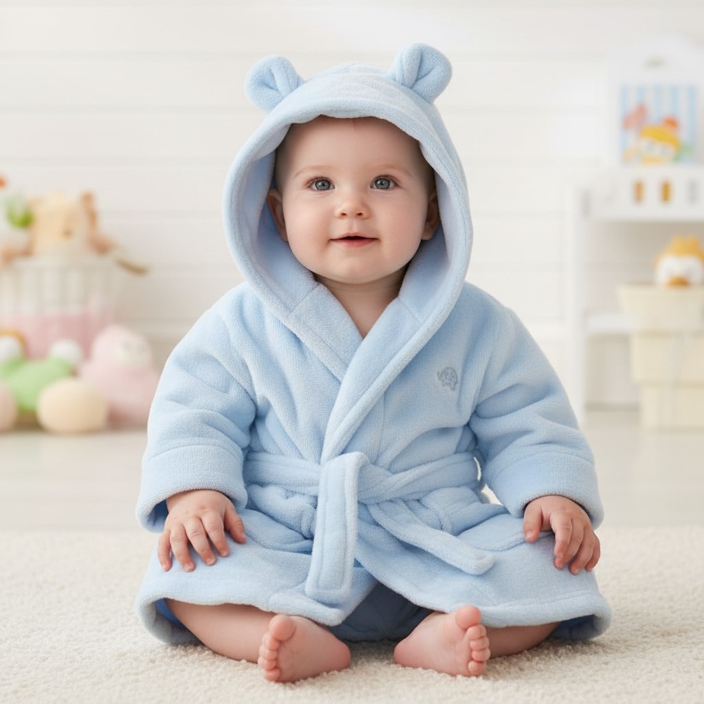 Baby Town 18C2053-3 5055442143513 BT18C205-6-24 Sky Blue Dressing Gown (6-24 months)