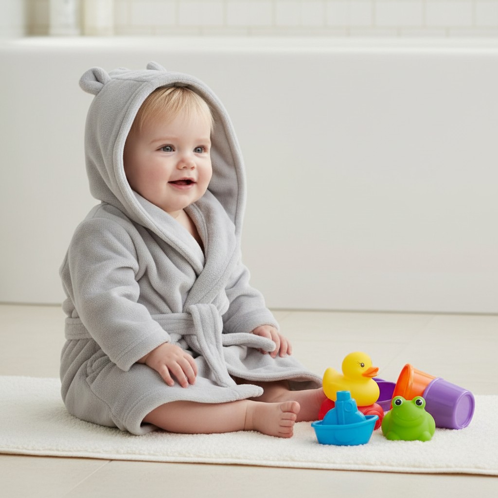 Baby Town 18C509 5056188213874 BT18C509 Grey Dressing Gown (0-6 months)