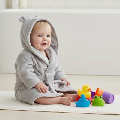 BT18C509 Grey Dressing Gown (0-6 months)