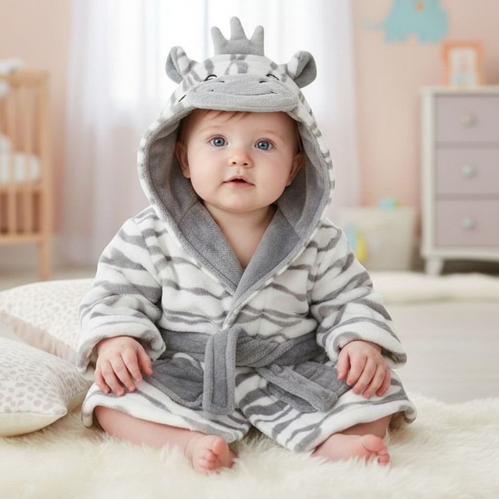 Baby Town 18C828  BT18C828G Zebra Dressing gown (0-6 months)