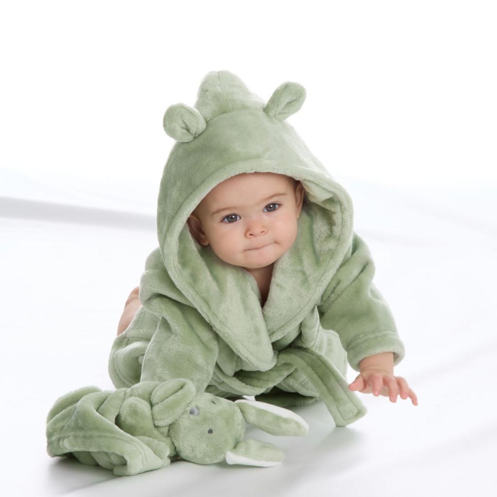 Baby Town  * BT18C851-06 Dusky Green Dressing gown ( 0-6 months)